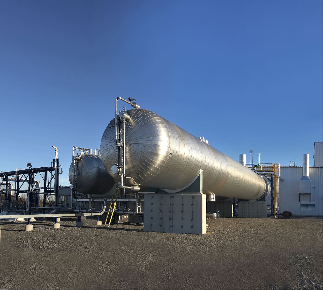 Grand réservoir de l’installation d’Air Liquide à Johnstown, en Ontario.